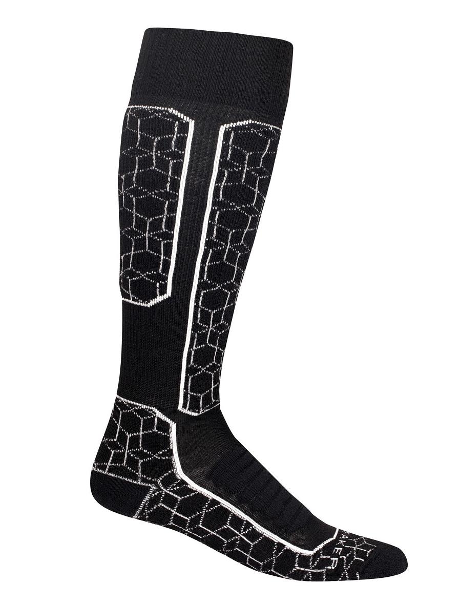 Chaussettes Icebreaker Merino Ski+ Medium Over the Calf Alpine Geo Femme Noir Blanche | FR 1408SGLO